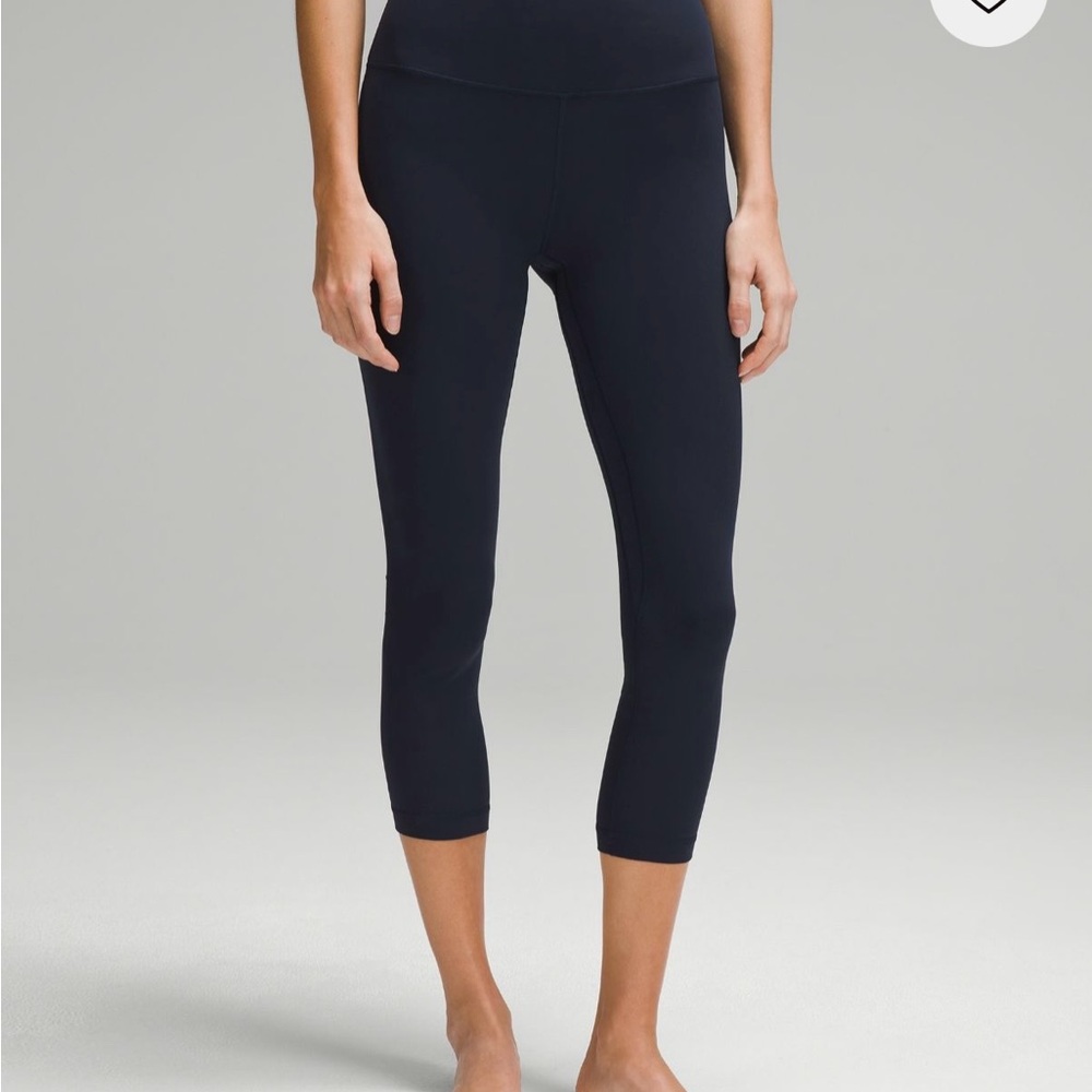 Navy Lululemon Align High Rise Cropped 23” leggings